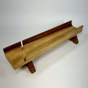 Vintage Kalmar French Baguette Bread Holder Slicing Cutting Board Teak MCM